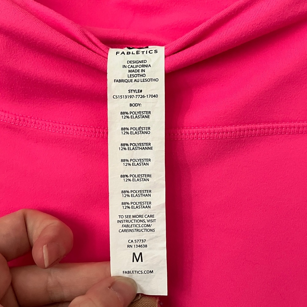 Fabletics Hot Pink Cropped Performance Leggings - image 2